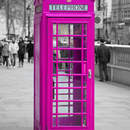 Фотообои - Розовая телефонная будка
