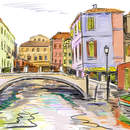 Фотообои: "Рисунок старой Венеции"