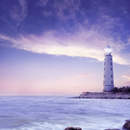 Фотообои с маяком в фиолетовых тонах