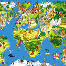 Фотообои - Карта мира для детей