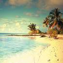 Тропический пляж в стиле ретро