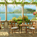 Фреска на стену старинная терраса с видом на море