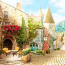 Обои с красивым двориком на стену