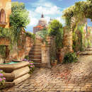 Фотообои с аркой в старинном европейском дворике