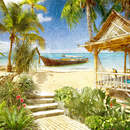 Фреска с красивым тропическим пейзажем