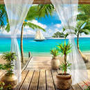 Терраса с видом на тропический пляж