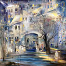 Обои для стен «Импрессия вечернего города» (рисунок)