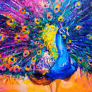 Обои с павлином (рисунок)