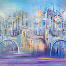 Обои с рисунком домов (абстрактный город)