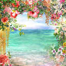 Фотообои с аркой из цветов - Морской пейзаж