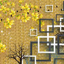 3Д обои с деревом и цветами