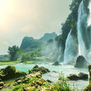 Водопад с озером (природный пейзаж)