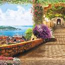 Фреска с террасой на берегу моря и красивым видом