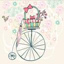 Кот на велосипеде — детские обои